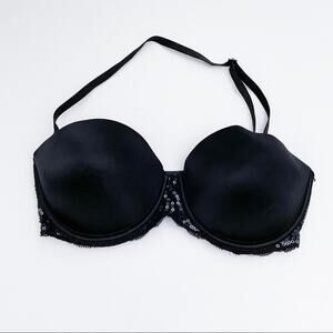VS PINK Black Sequin Strapless Bra